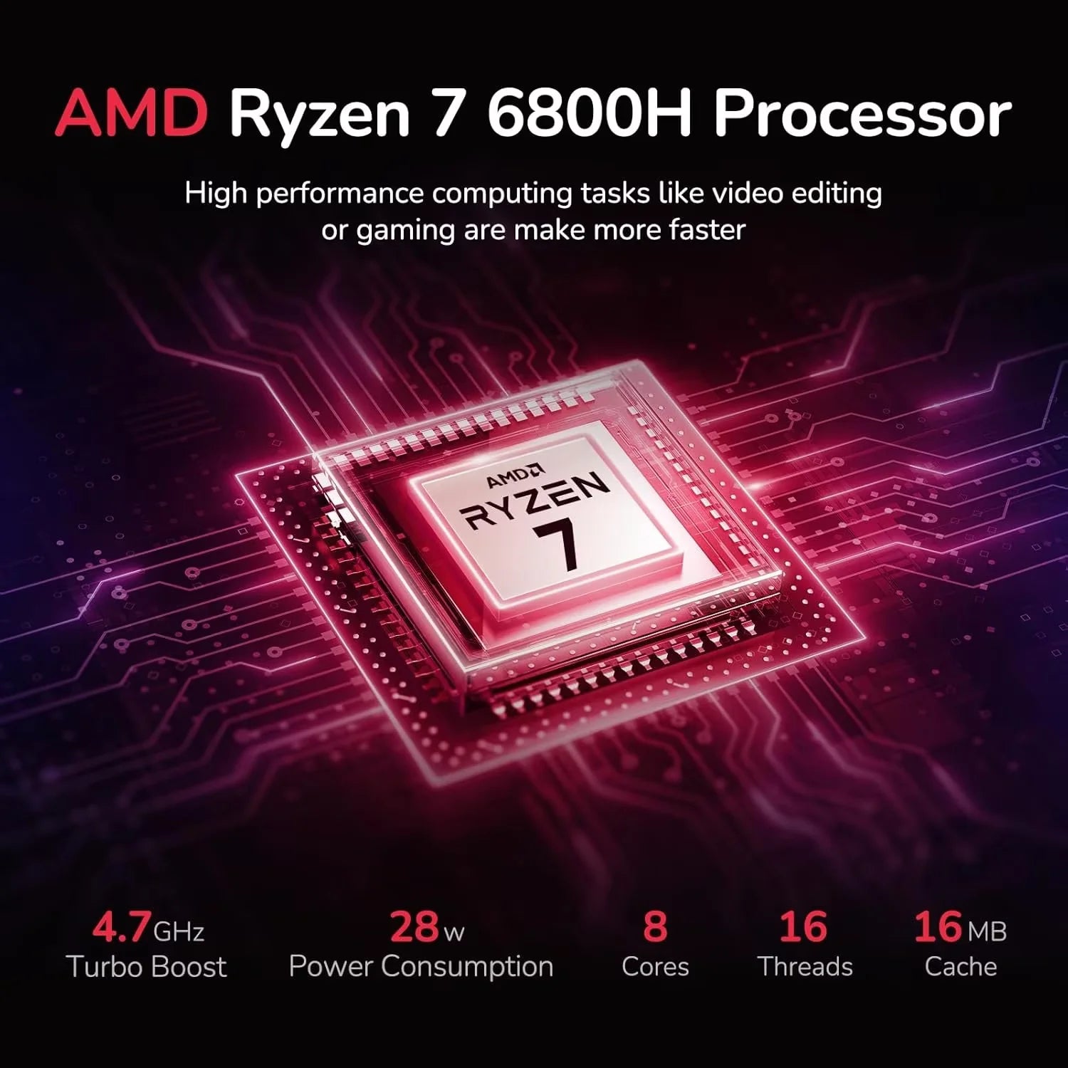 15.6" IPS FHD Gaming Laptop, AMD Ryzen 7, 16GB RAM, 1TB SSD J34702