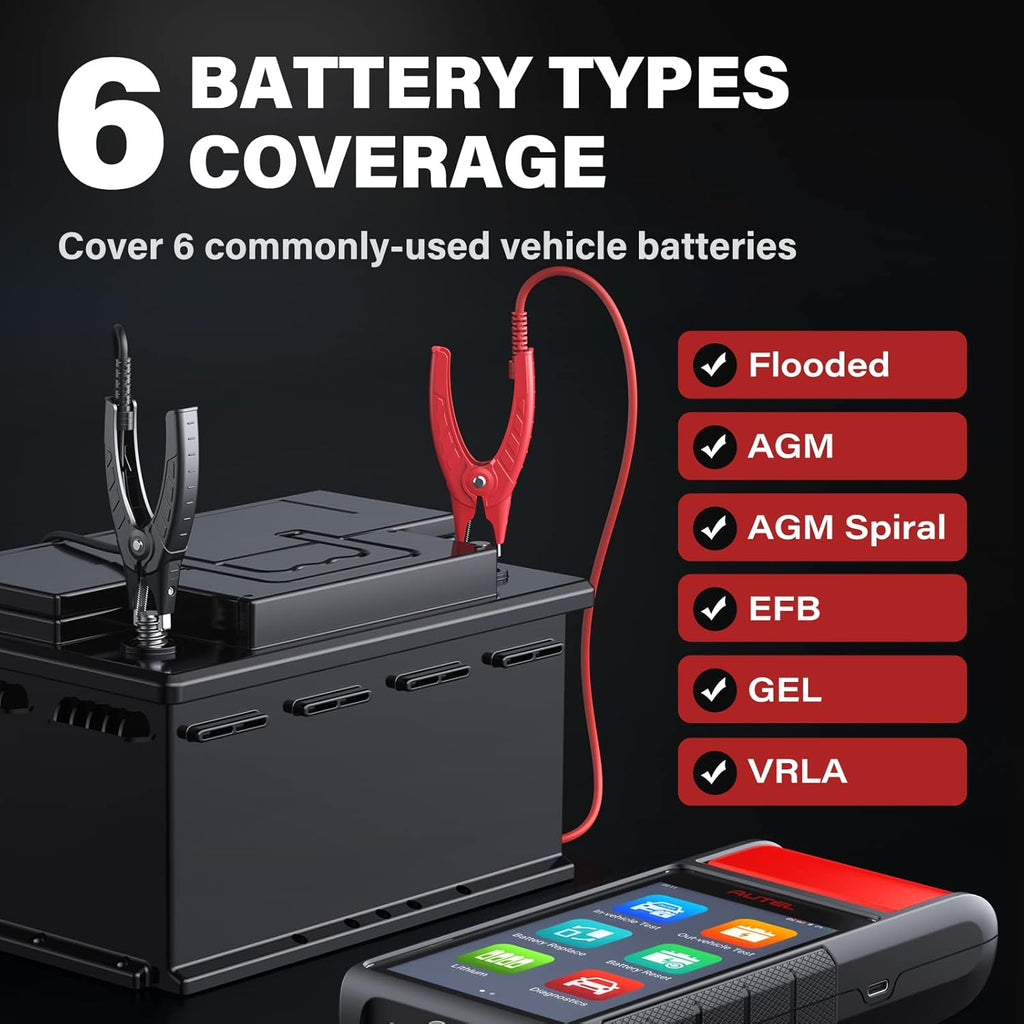 Battery Tester 6V & 12V with All System Diagnostic Scan Tool OBD2 Scanner D6238