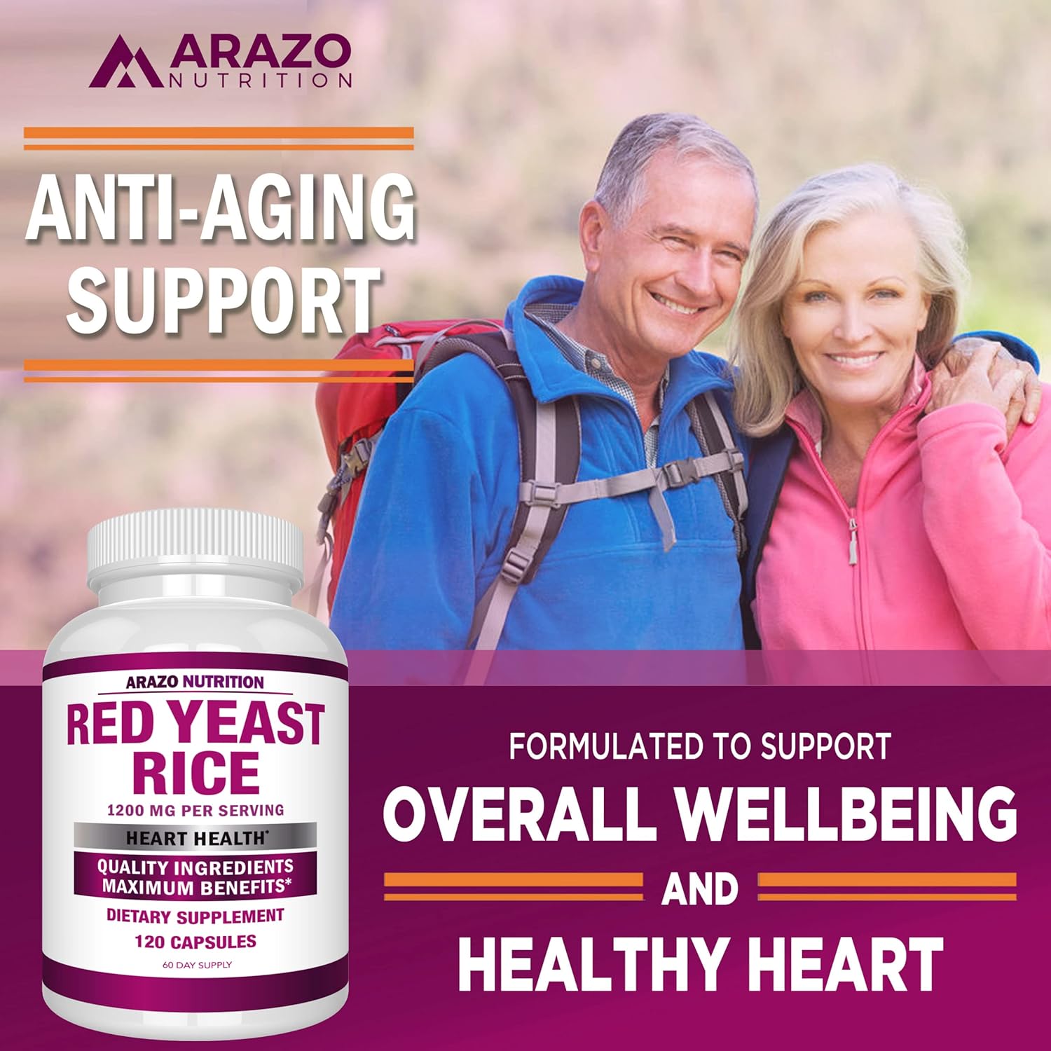 Red Yeast Rice Extract 1200 mg Supplement, 120 Capsules Z416068