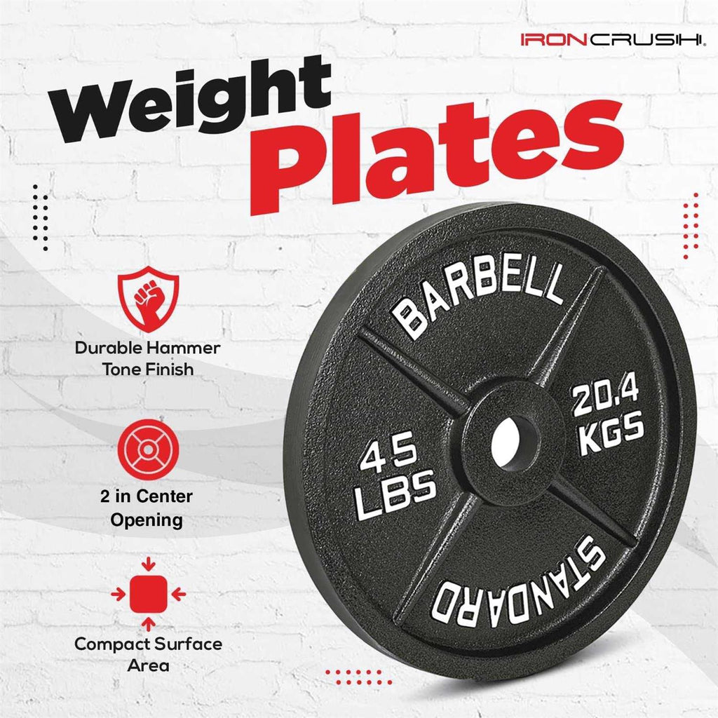 Cast Iron Olympic Weight Plates with 2-Inch Hole, Anti-Rust Finish C9292