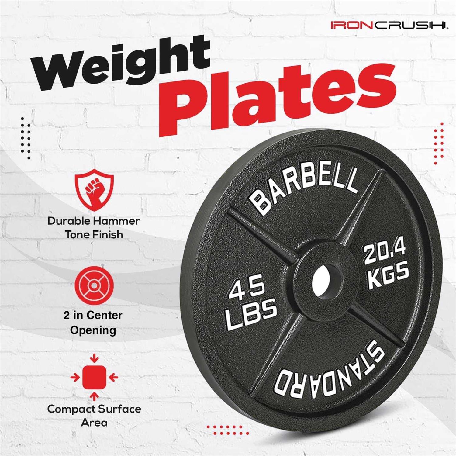 Cast Iron Olympic Weight Plates with 2-Inch Hole, Anti-Rust Finish C9292