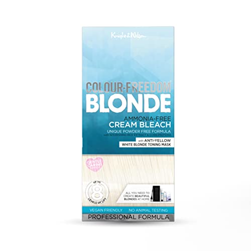 Cream Hair Bleach Kit, Ammonia-Free, Lifts up to 8 Shades, Complete Kit with Bowl, Brush, Gloves & Cap U12377