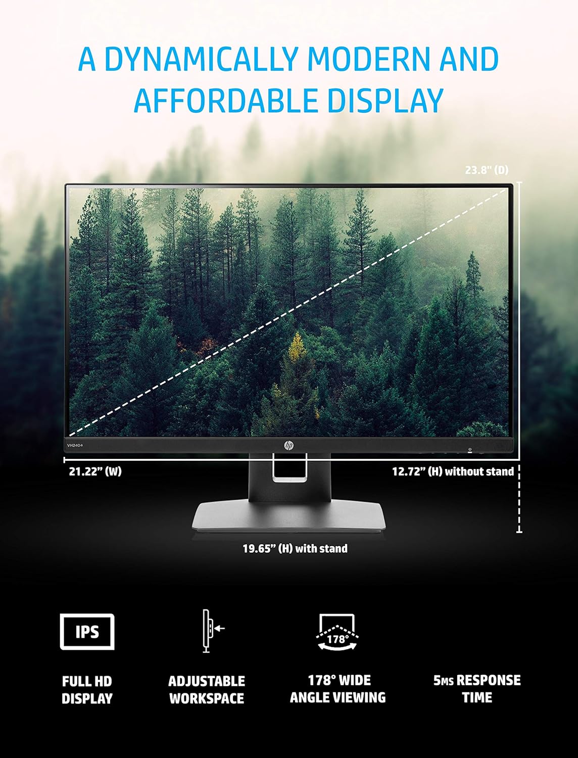 23.8-Inch Full HD 1080p IPS LED Monitor with Built-In Speakers and VESA Mounting R832