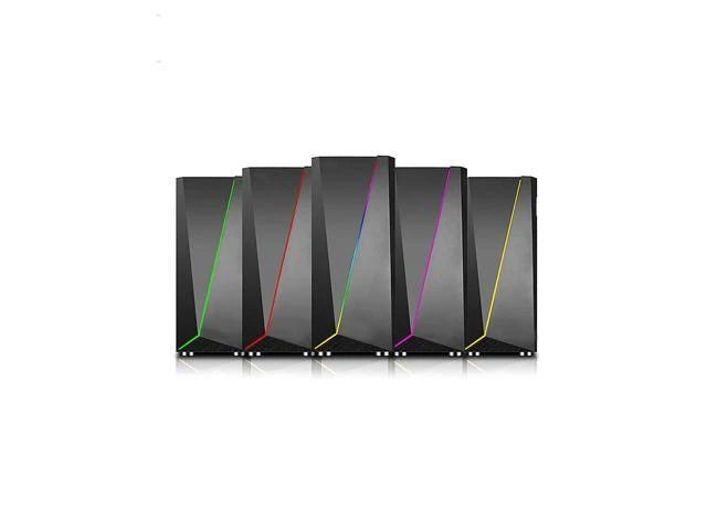 ATX Mid Tower PC Case with Tempered Glass Side and RGB Front A60740