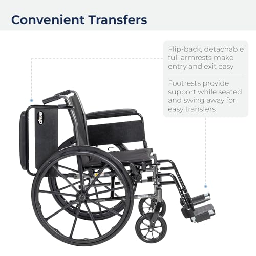 Lightweight Wheelchair with Flip Back Removable Arms and Swing Away Footrests L427536