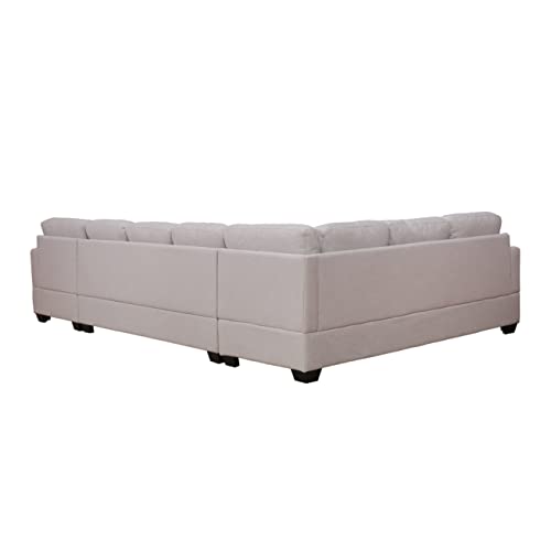 Upholstered U-Shape Sectional Sofa with Chaise Lounge, Beige S3622