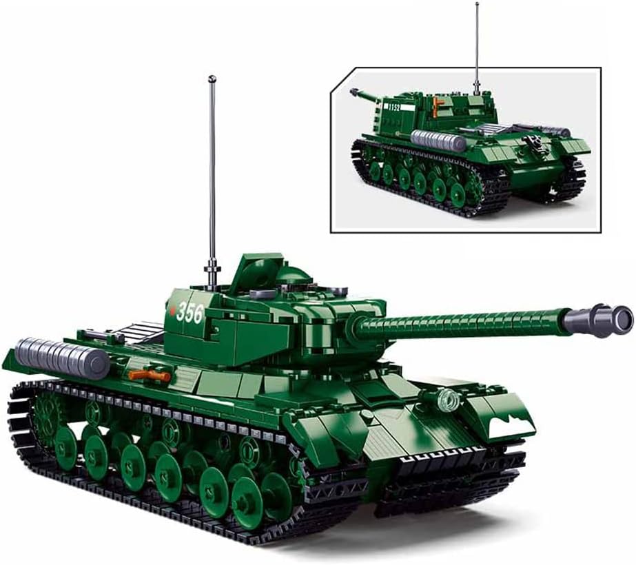 Heavy Tank Building Block Set with 3 Soldier Figures, 845 Pieces G4545