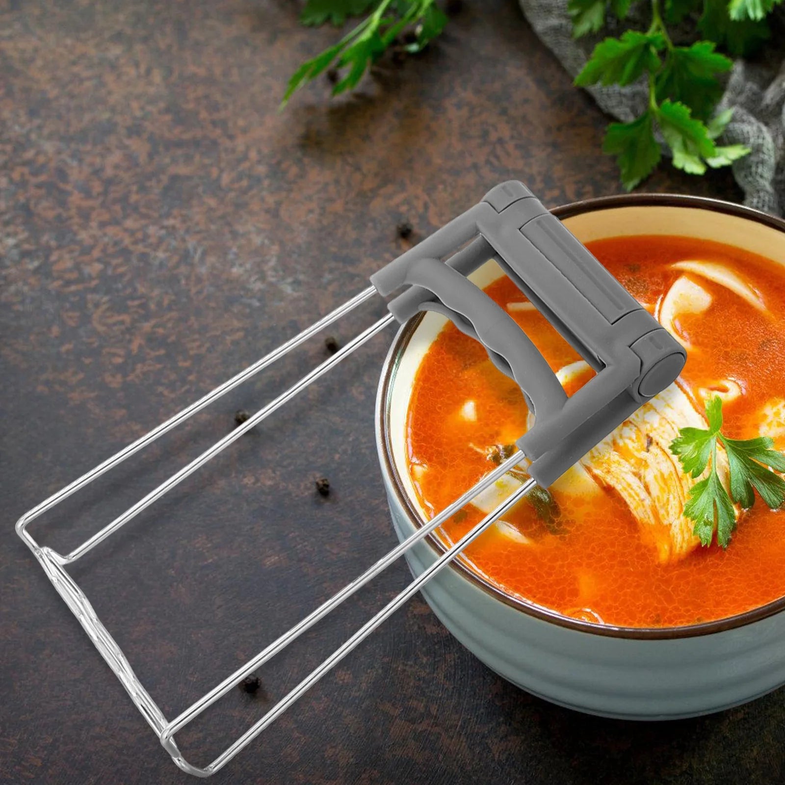 Kitchen Retriever Tongs Stainless Steel Grey T5078