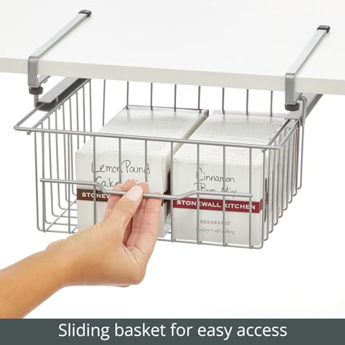 Compact Hanging Pullout Drawer Basket for Under Shelf Storage B526