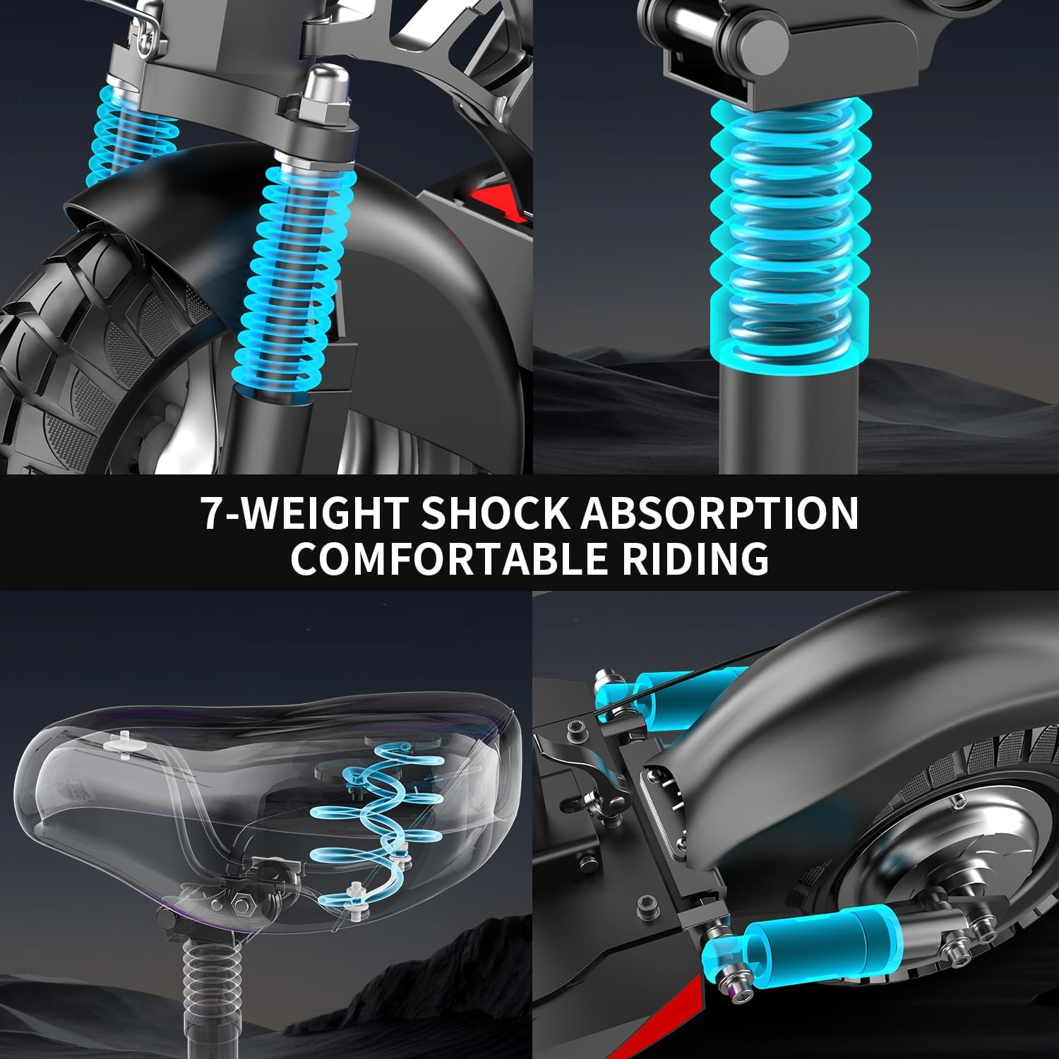Electric Scooter for Adults, 800W Motor, 27MPH, 35 Miles Range, Foldable with Seat C60693