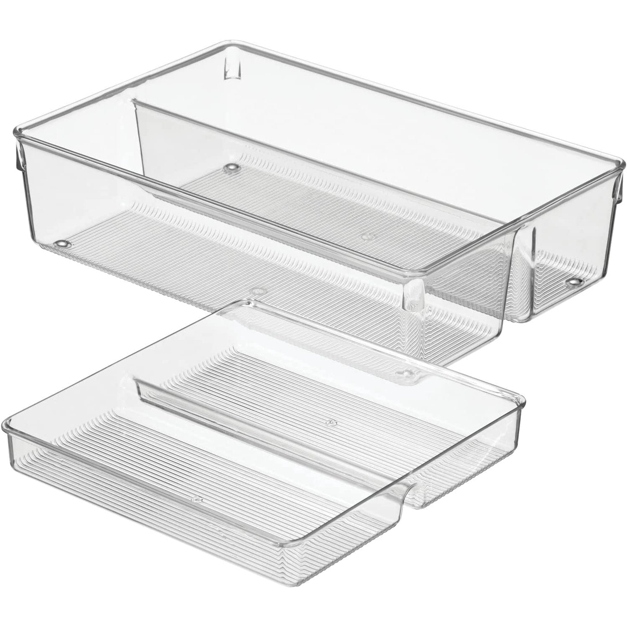 Stackable Kitchen Drawer Organizer with 2-Tier Tray I653