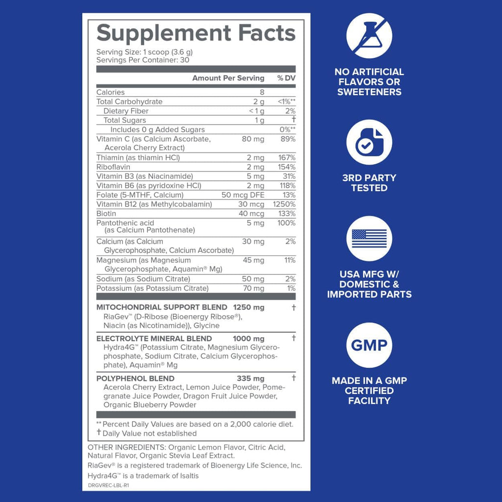 Energy Supplement Powder with Electrolytes, 30 Servings O308108