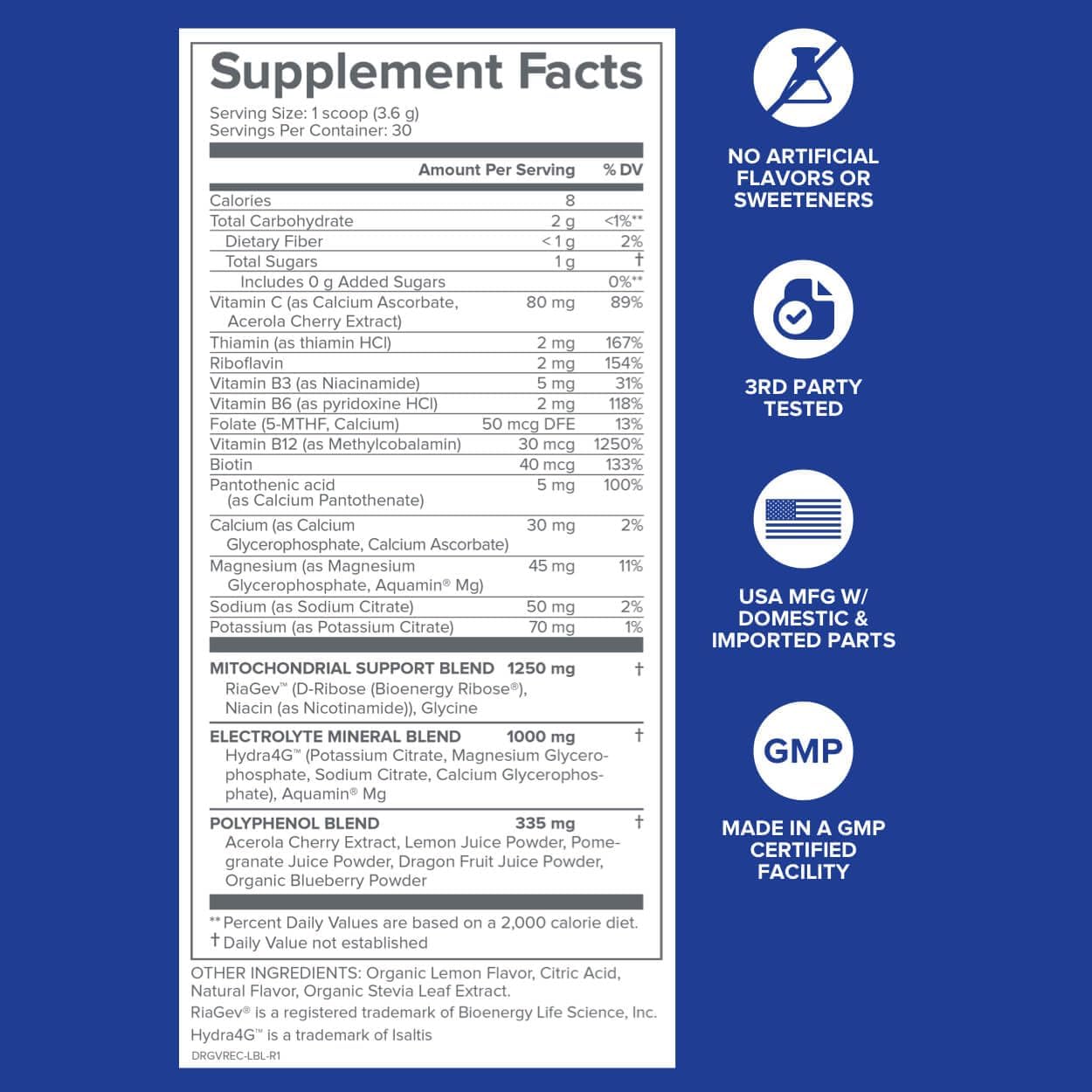 Energy Supplement Powder with Electrolytes, 30 Servings O308108