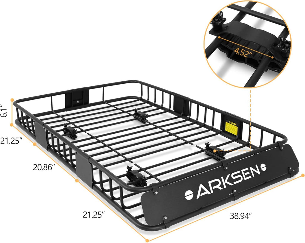 84 Inch Roof Rack Cargo Basket with Soft-Shell Waterproof Roof Bag for SUV, Trucks, Cars K802371