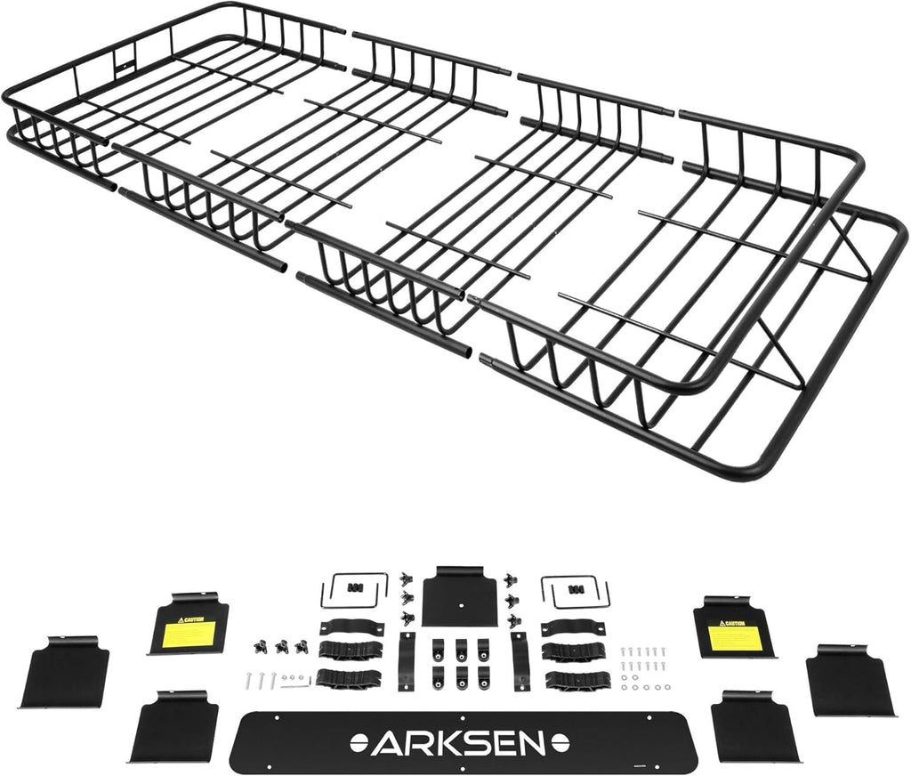 84 Inch Roof Rack Cargo Basket with Soft-Shell Waterproof Roof Bag for SUV, Trucks, Cars K802371