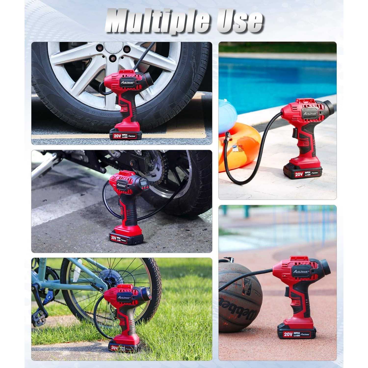 Cordless Tire Inflator Portable Air Compressor for Car H215