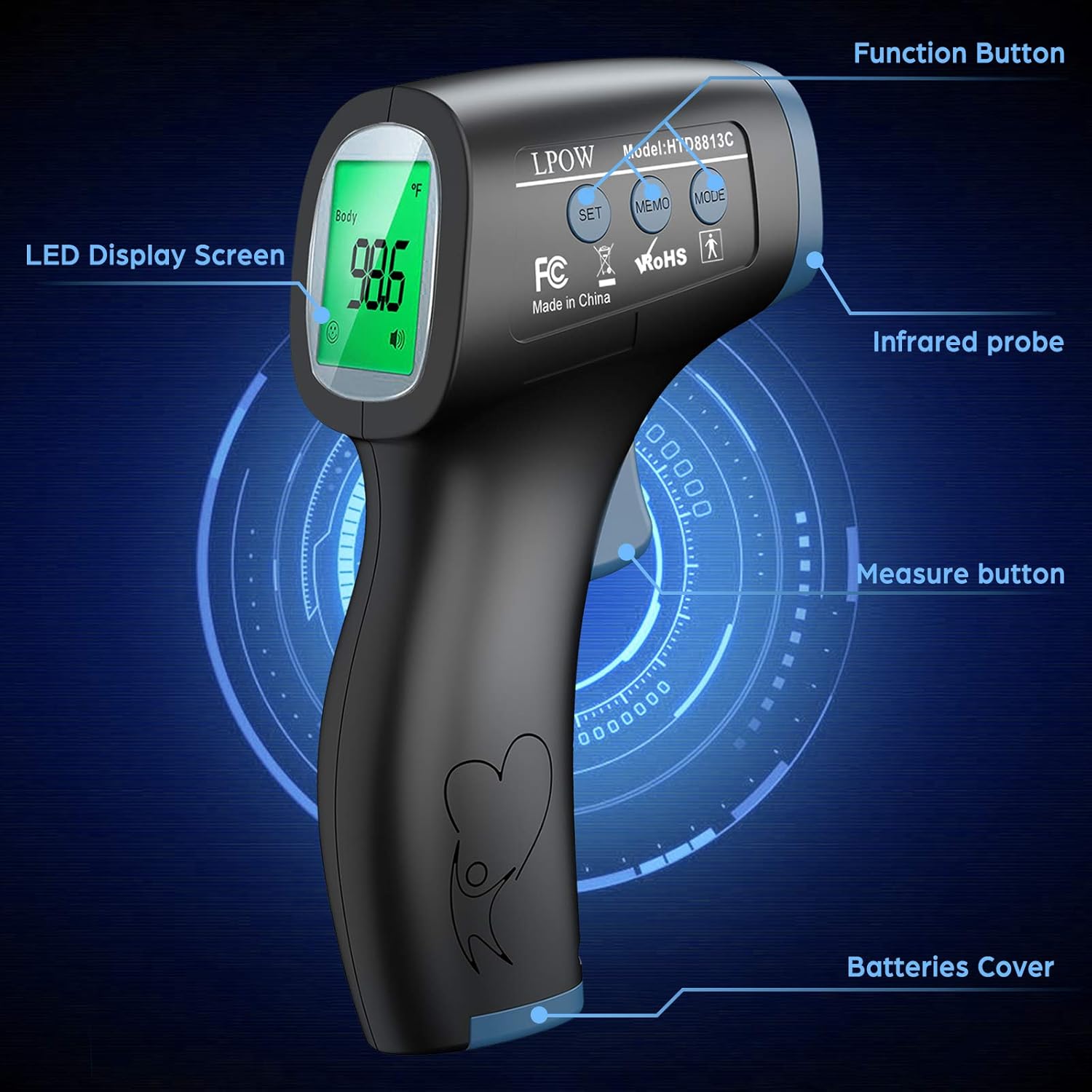 Touchless Infrared Thermometer for Adults, Kids, and Home Use U164704