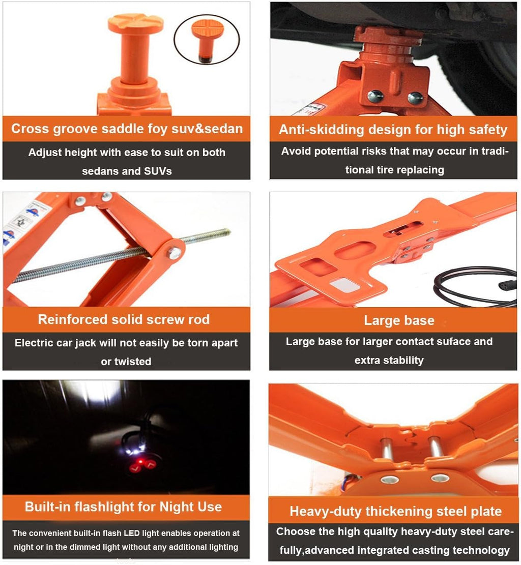 Electric Car Floor Jack 3 Ton 12V Scissor Lift for Sedans SUV with Remote Y242435