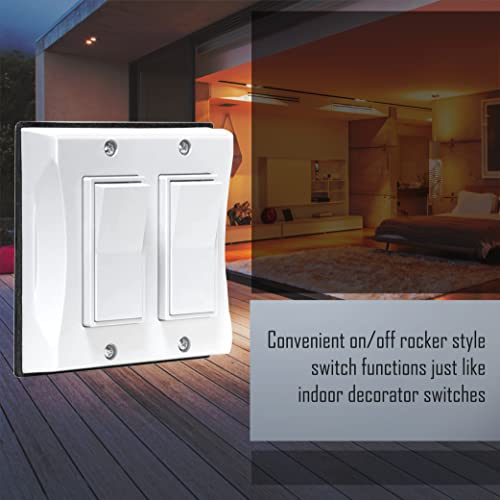 3-Gang Weatherproof Cover, Vertical Decorator Style Switches, White T677894
