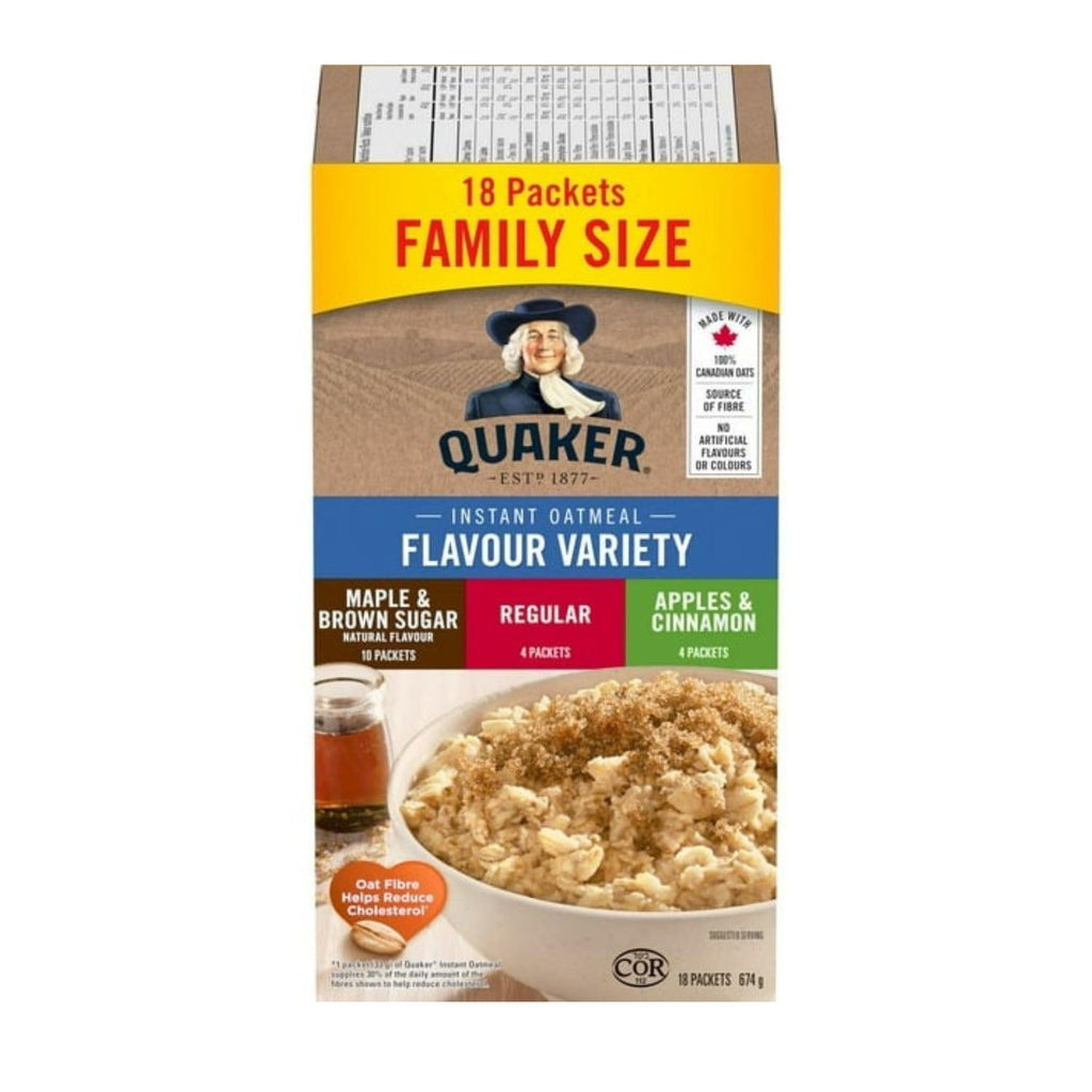 Instant Oatmeal Variety Pack, Maple & Brown Sugar and Apples & Cinnamon, 18 Count R5957
