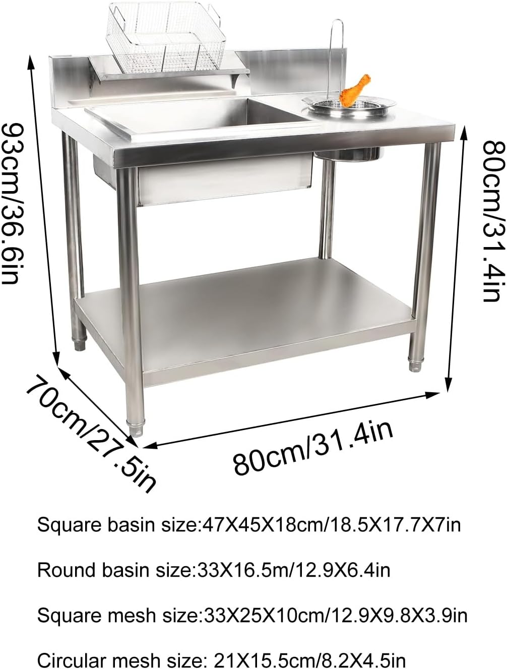 Stainless Steel Breading Table for Commercial Kitchen C538