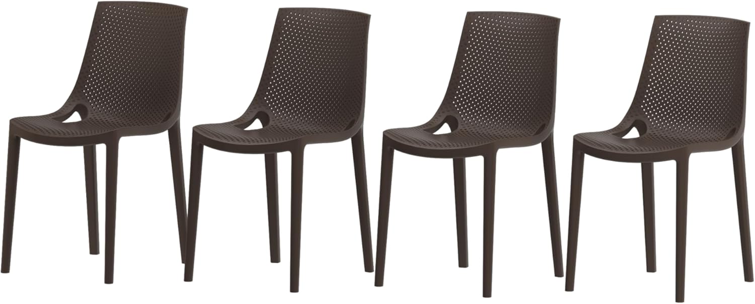 9 Piece Patio Dining Set with Teak Table and Brown Resin Chairs Q82120