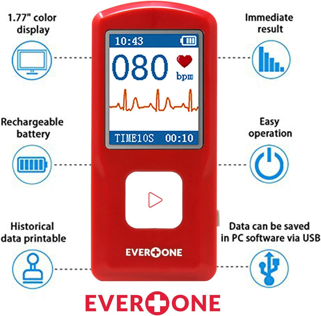 Portable Bluetooth ECG/EKG Monitor, Track Heart Rate & Heart Rhythm I6447