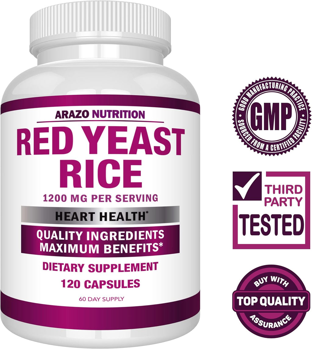 Red Yeast Rice Extract 1200 mg Supplement, 120 Capsules Z416068