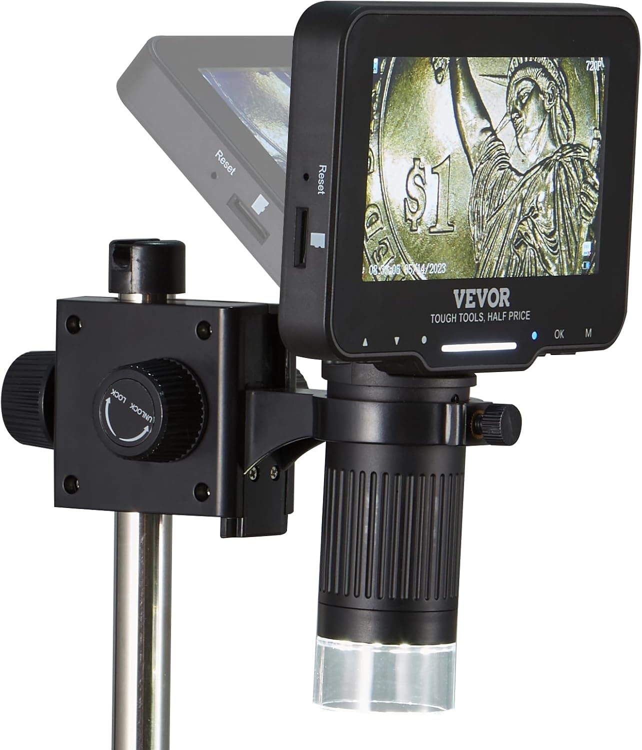 LCD Digital Microscope 4.3" IPS Screen 50X-1000X with 8 LED Lights W654498