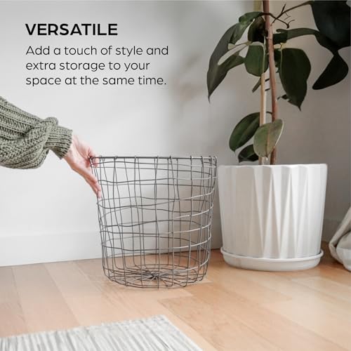 Wire basket for blankets, toys, pantry storage, bedroom and living room decor Y732993