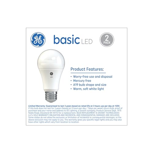 LED Light Bulbs 100W Soft White A19 Medium Base 2 Pack U500