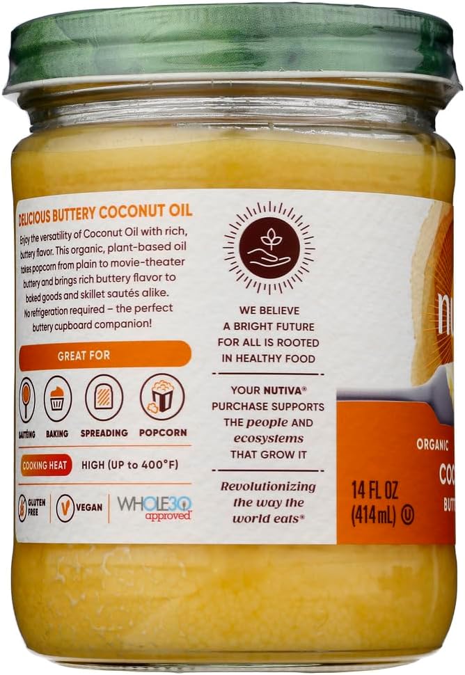 Organic Coconut Oil, Buttery Flavor, 14 fl oz, Pack of 2 B6315