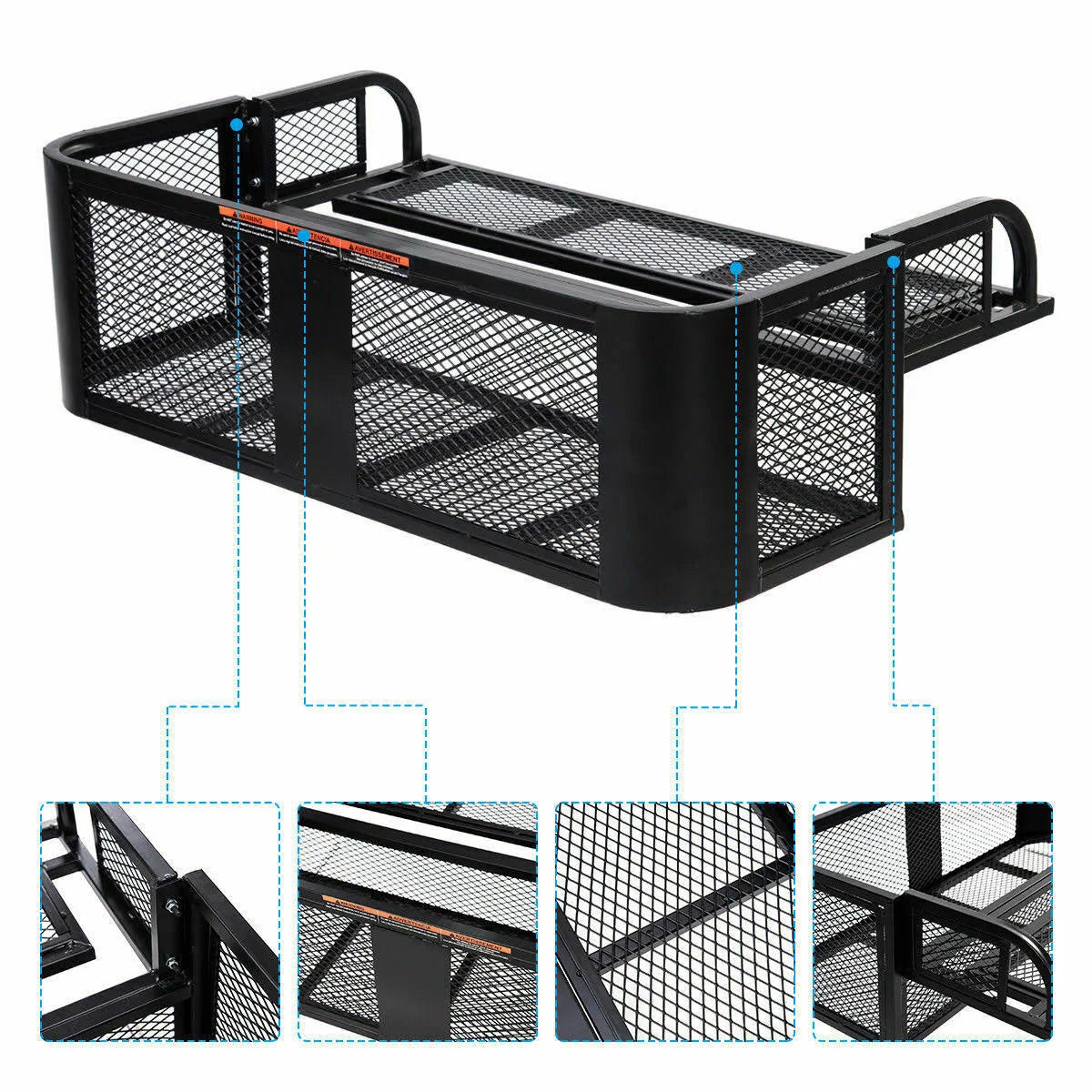 ATV UTV Universal Rear Drop Basket Rack Steel Cargo H7120