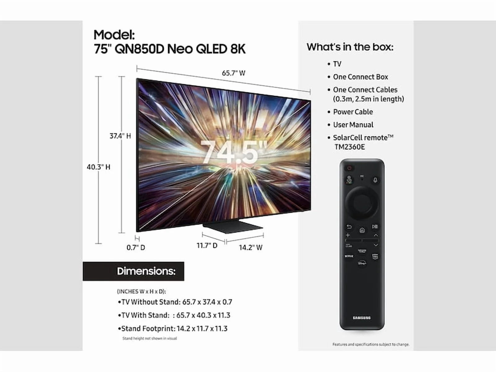 75" Neo QLED 8K AI Upscaling TV G9222