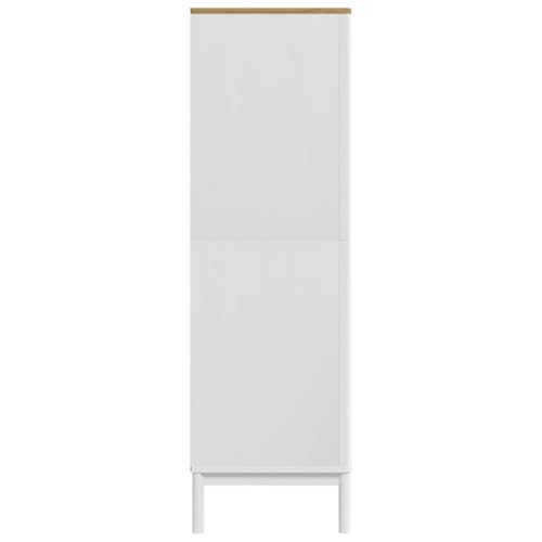 Wooden Wardrobe Closet with Doors, Solid Pine Storage Cabinet K816958