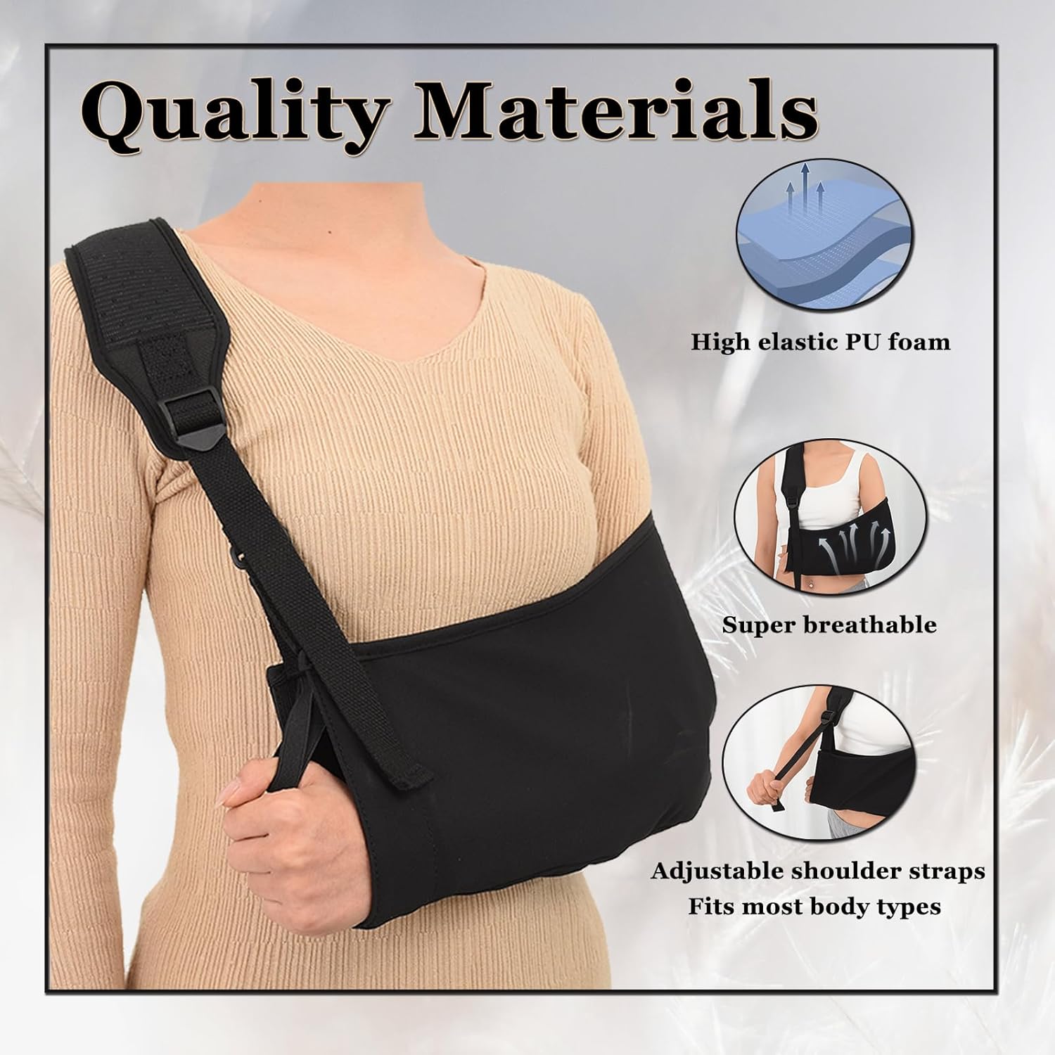 Arm Sling Shoulder Immobilizer Breathable Rotator Cuff Support Brace F217257