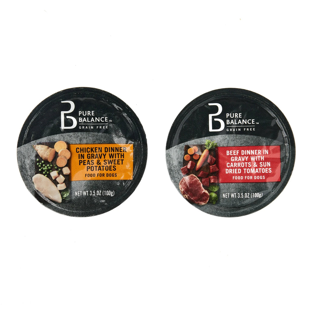 Wet Dog Food Variety Pack, Chicken & Beef Dinner in Gravy, 3.5 oz M526