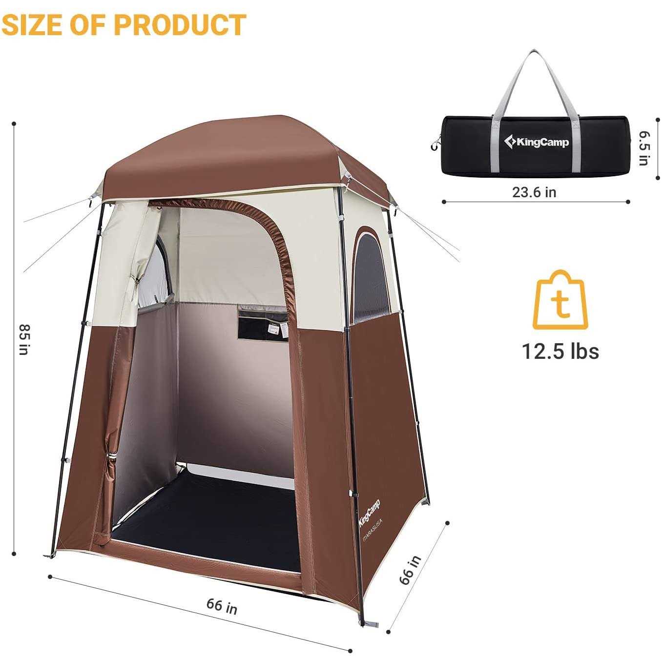 Oversize Portable Camping Shower Tent with Privacy Changing Room T321