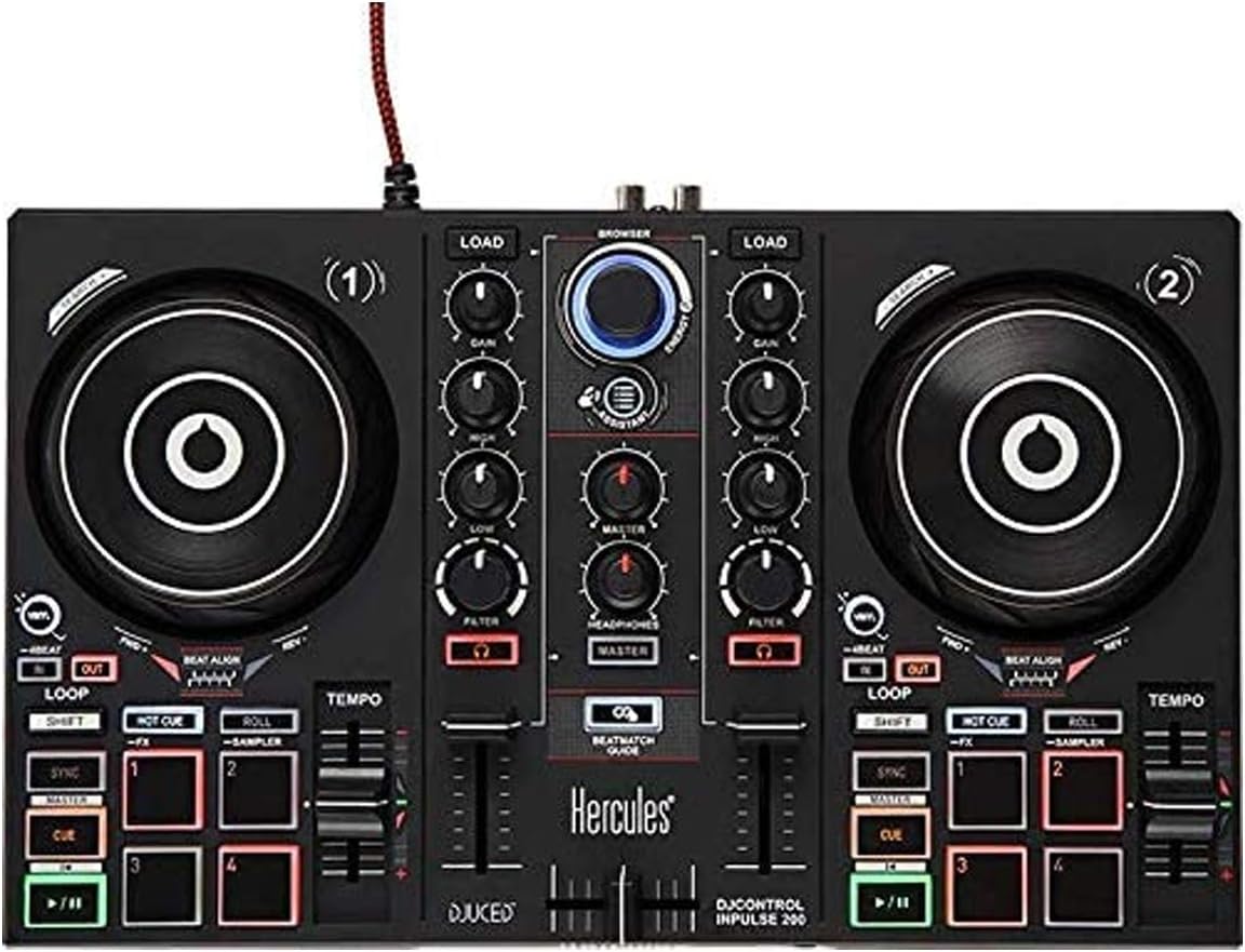 DJ Controller with Beatmatch Guide, Headphones and Cable U1667