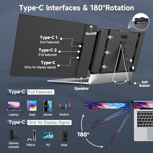 Portable Laptop Monitor 14'' 1080P FHD IPS Plug and Play V5814