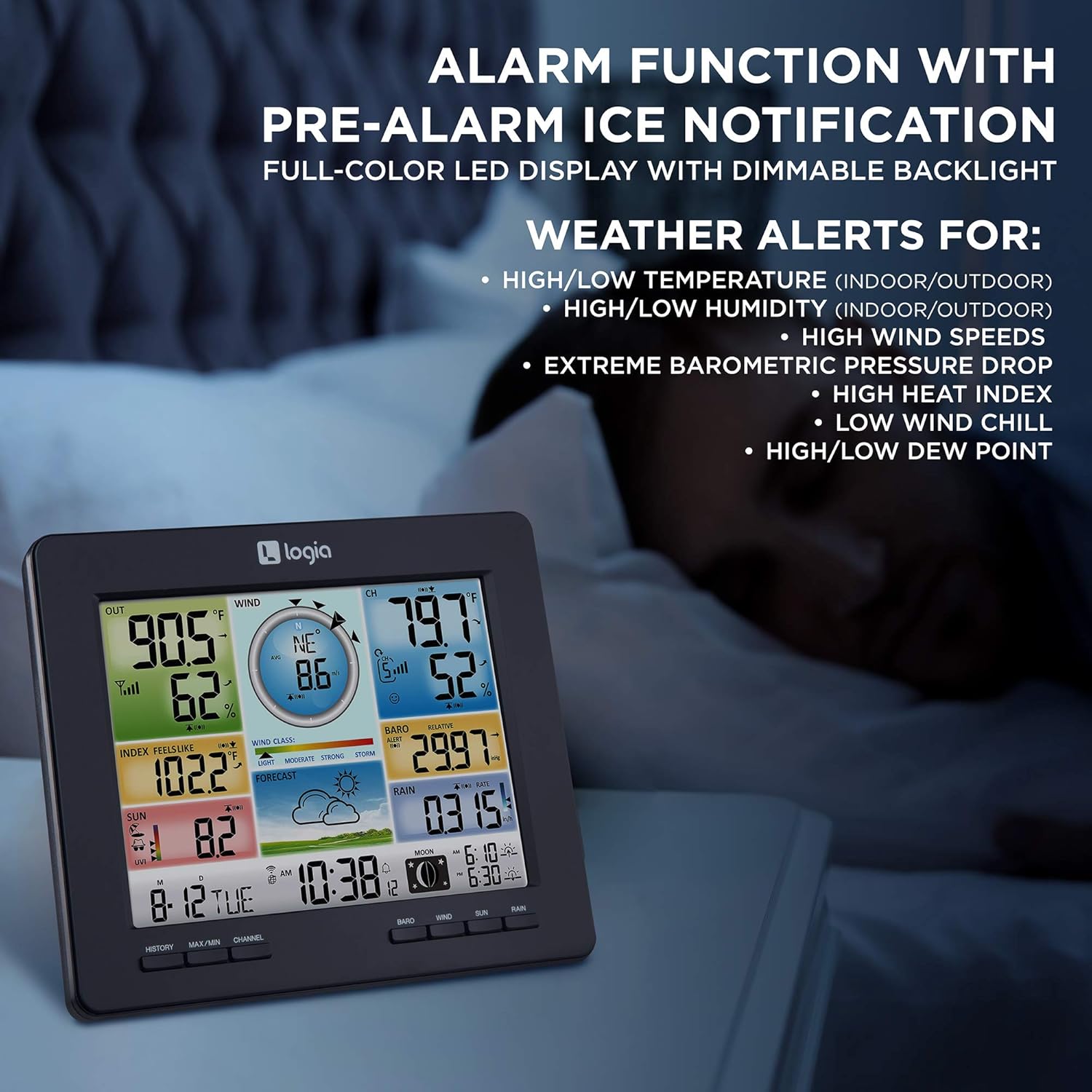 7-in-1 Wi-Fi Weather Station with Solar, Indoor/Outdoor Remote Monitoring System L516768