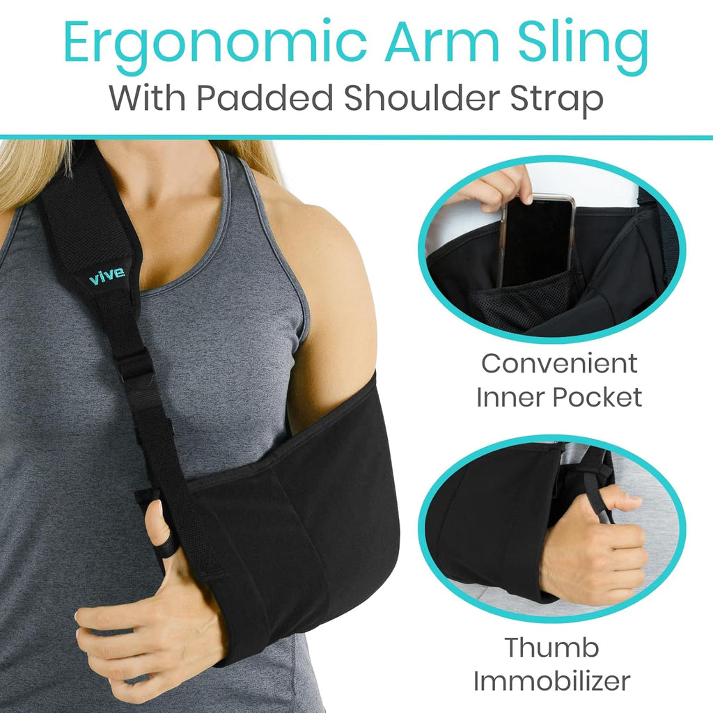 Arm Sling Shoulder Immobilizer for Left or Right Arm, Adjustable Padded Straps W612737