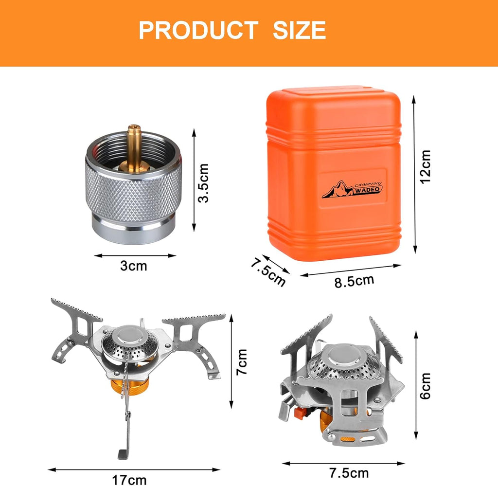 Portable Camping Gas Stove with Piezo Ignition and Carrying Case N71458