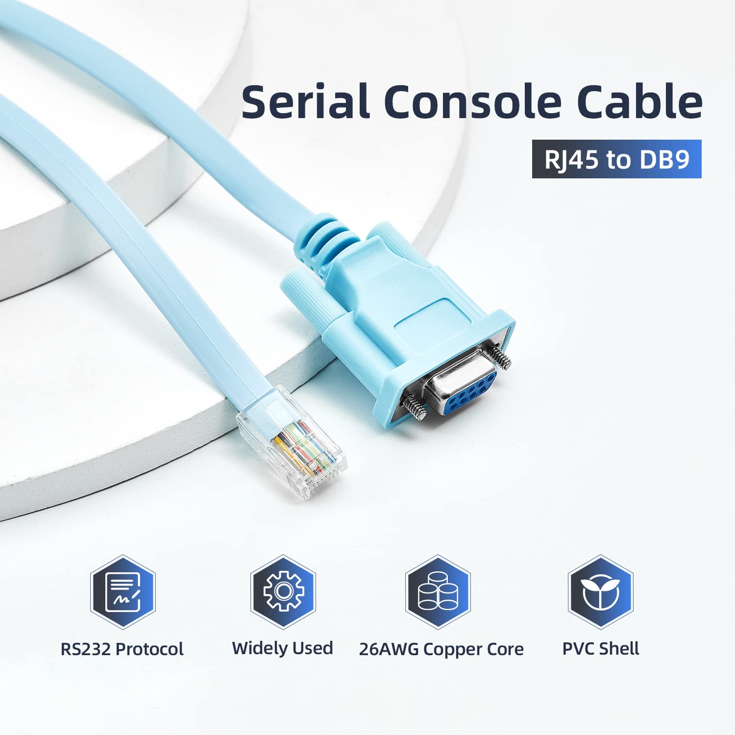 RJ45 to DB9 Console Cable, 1.8m RS232 Serial Adapter U70251