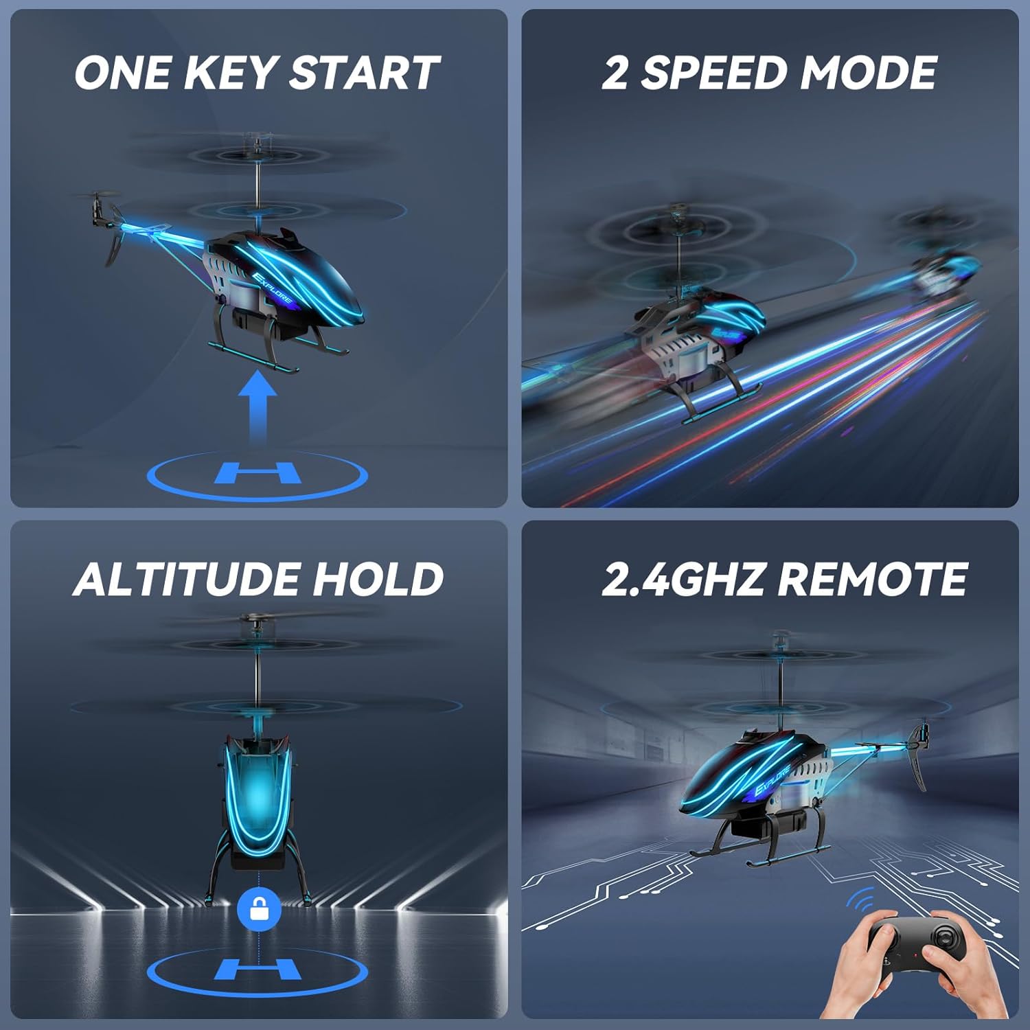 RC Helicopter for Kids Indoor Play with LED Lights K5670