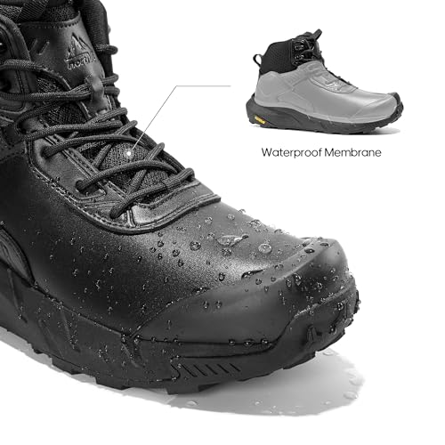Men's Waterproof Tactical Work Boots Leather Motorcycle Combat Boots I104