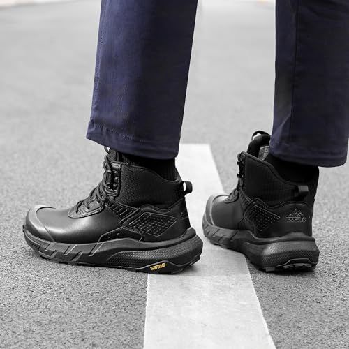 Men's Waterproof Tactical Work Boots Leather Motorcycle Combat Boots I104