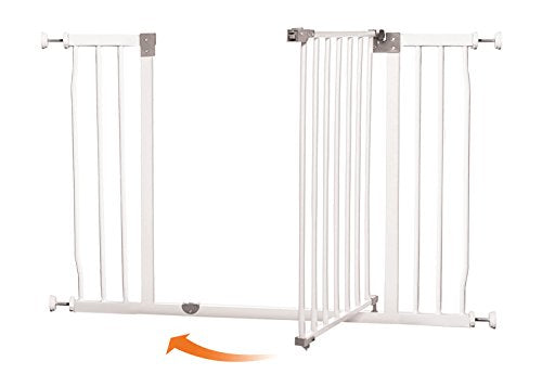Extra-Wide Baby Safety Gate, Fits Openings 39-42.5 Inches, White K95074