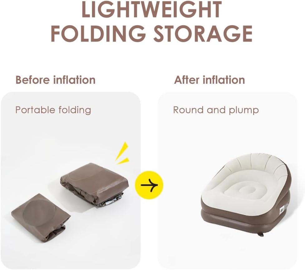 Inflatable Air Sofa for Adults, Portable Lounger for Camping and Indoor Use J22787
