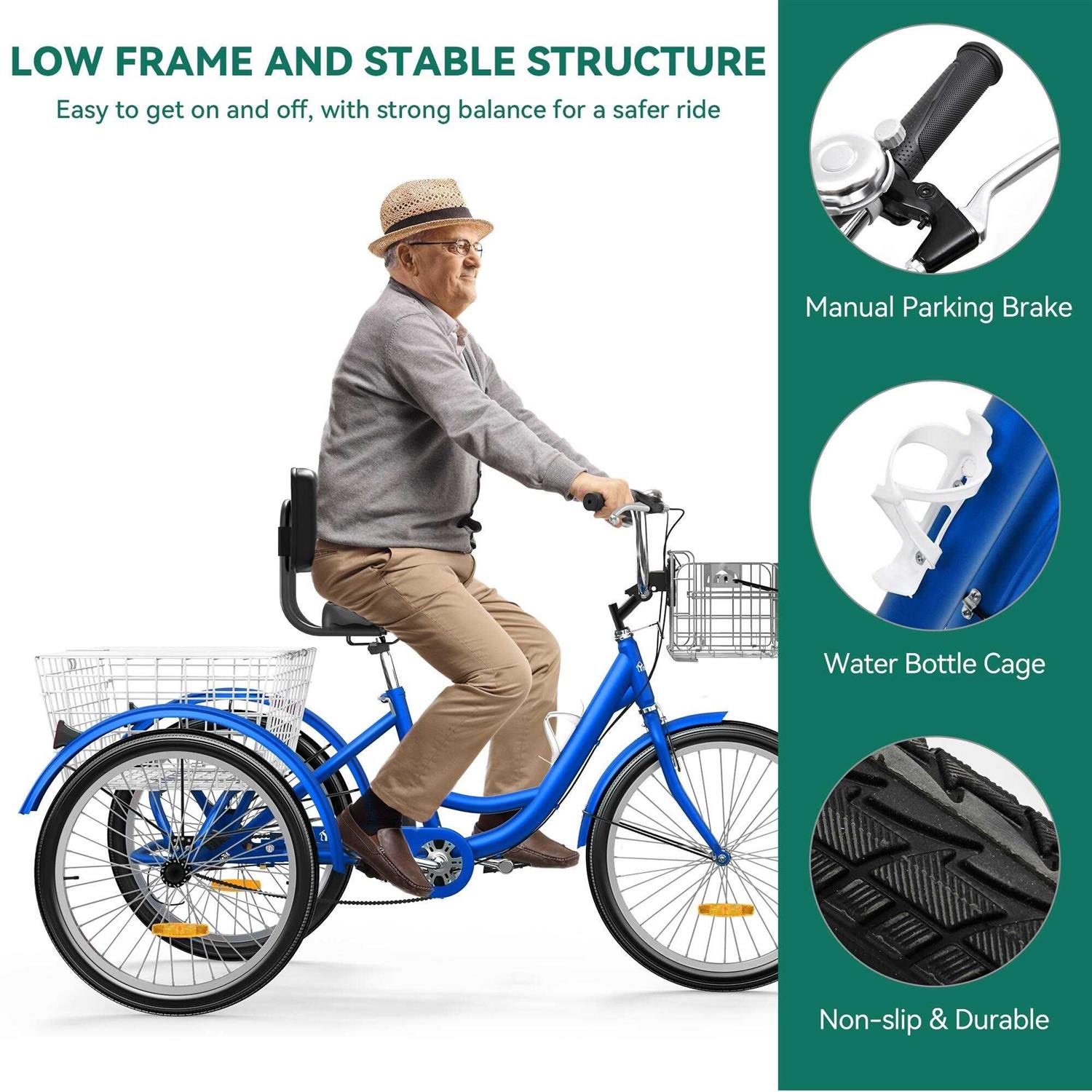 Adult Tricycle 3 Wheel Bike 1 Speed I664790